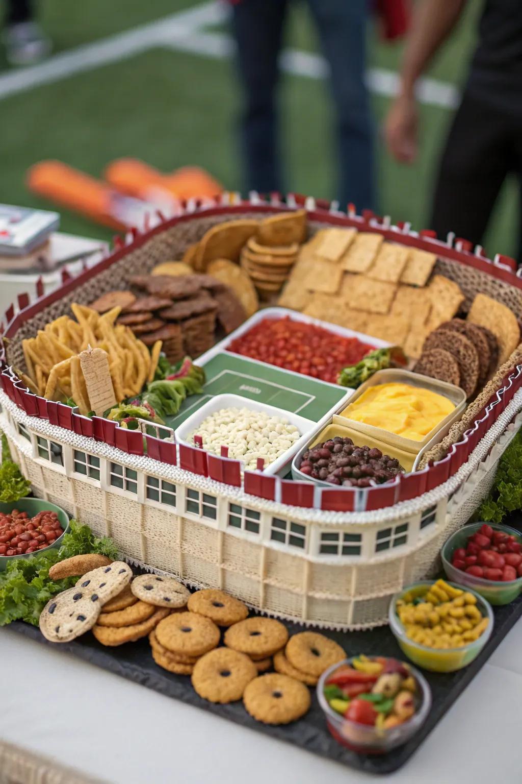 A snack stadium is the ultimate game day treat.