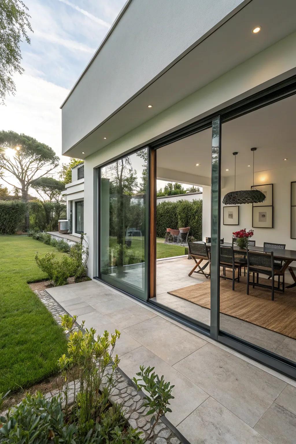 Easy change from indoor comfort to outdoor relaxation.