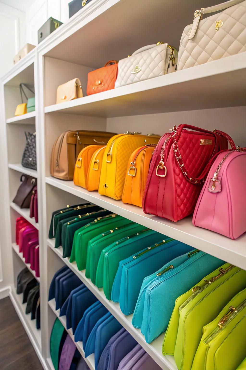 Coordinating by color brings visual balance to your closet.