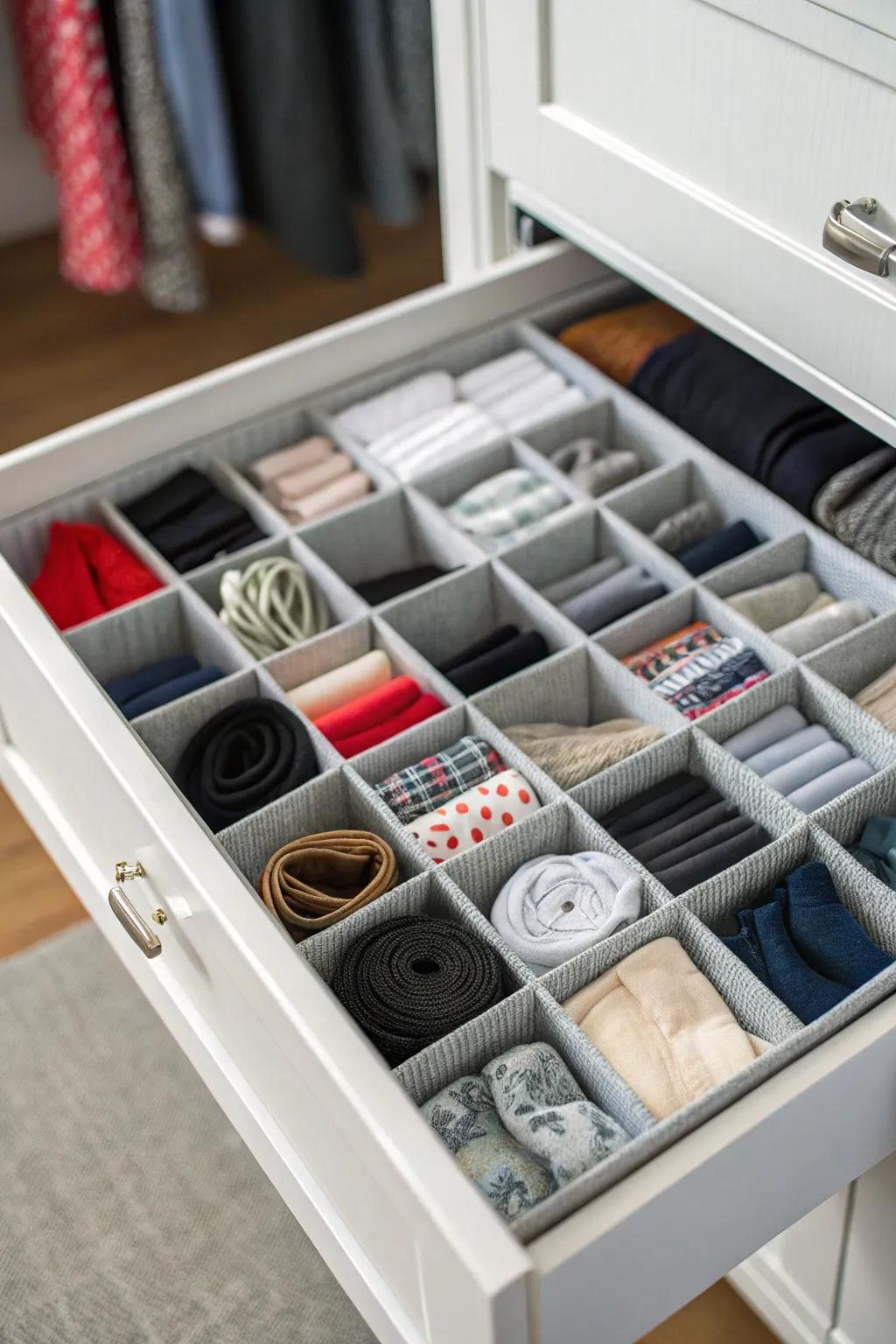 Drawer systems keep small items organized and easily accessible.