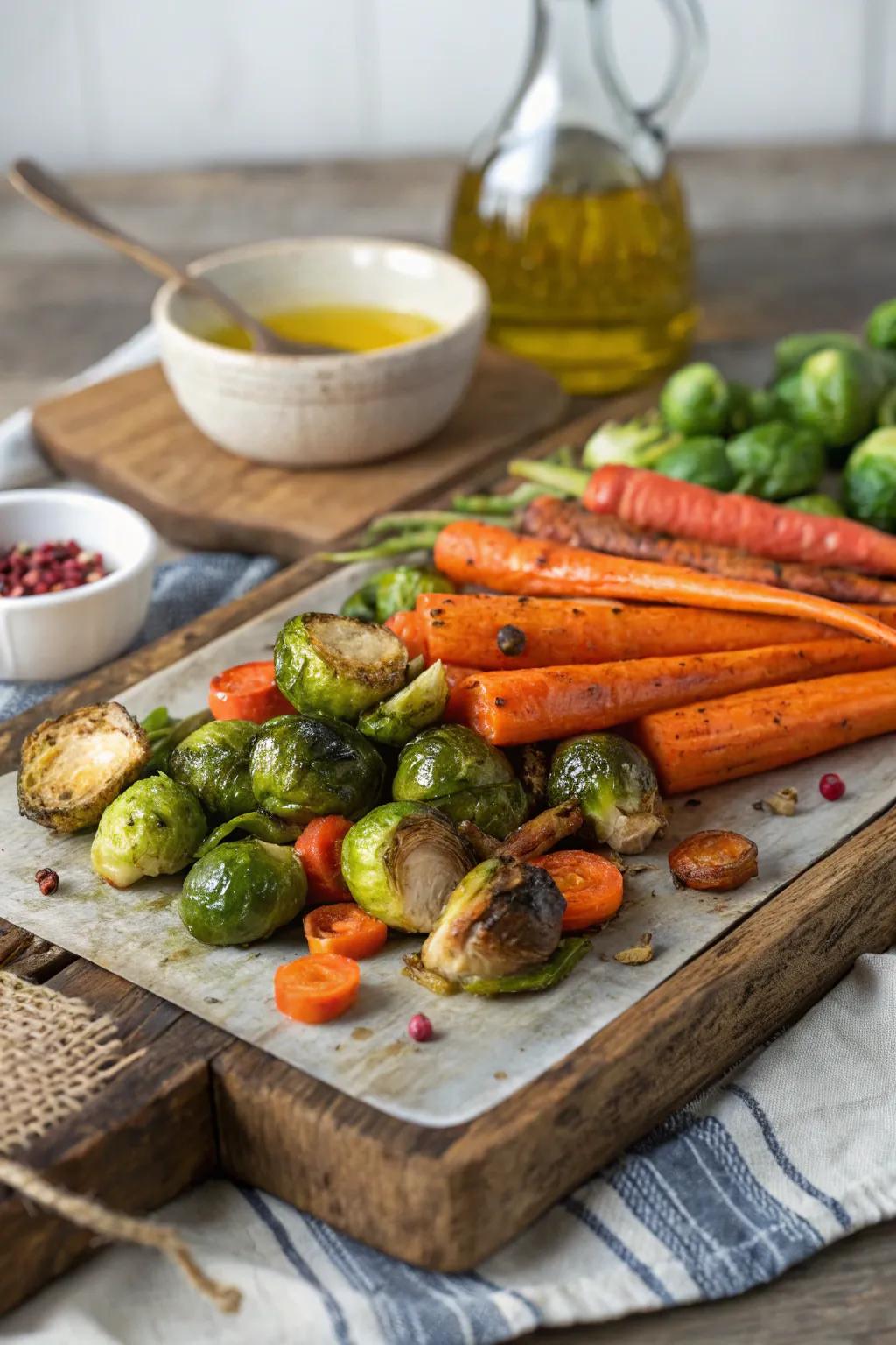 A harvest-inspired vegetable tray honors seasonal goodies.