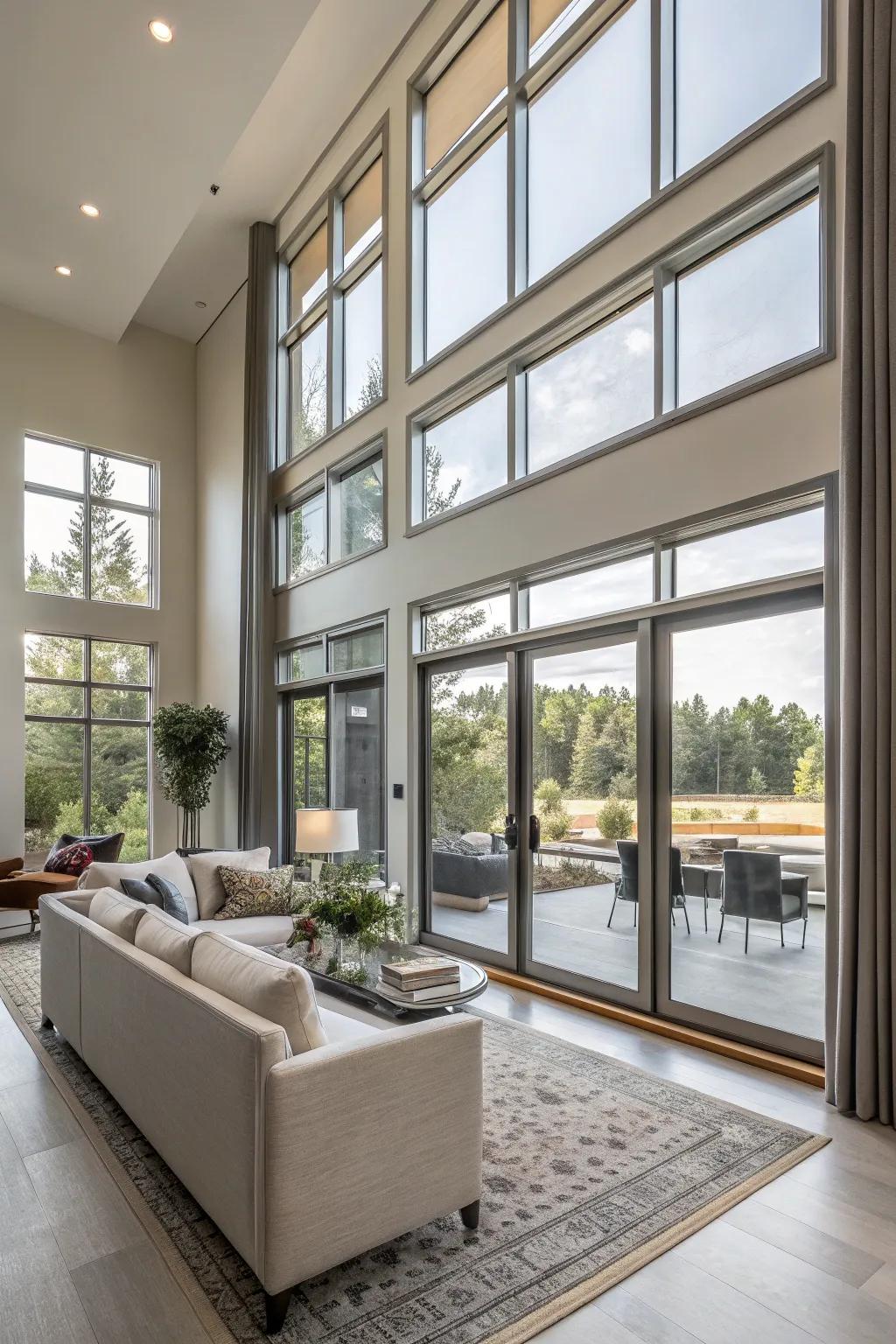 Metallic trim introduces a dash of glamour to any window.