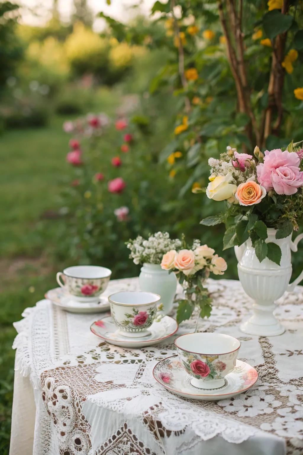 Sip tea in style with a garden tea party perfect for a 40th birthday.