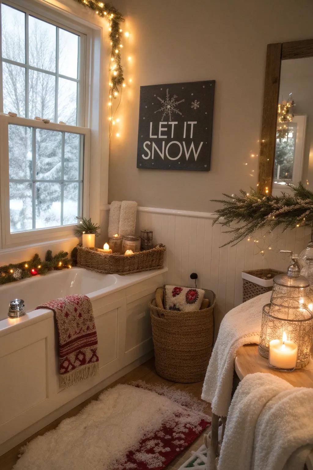 Celebrate the seasons by changing up your bathroom signs.