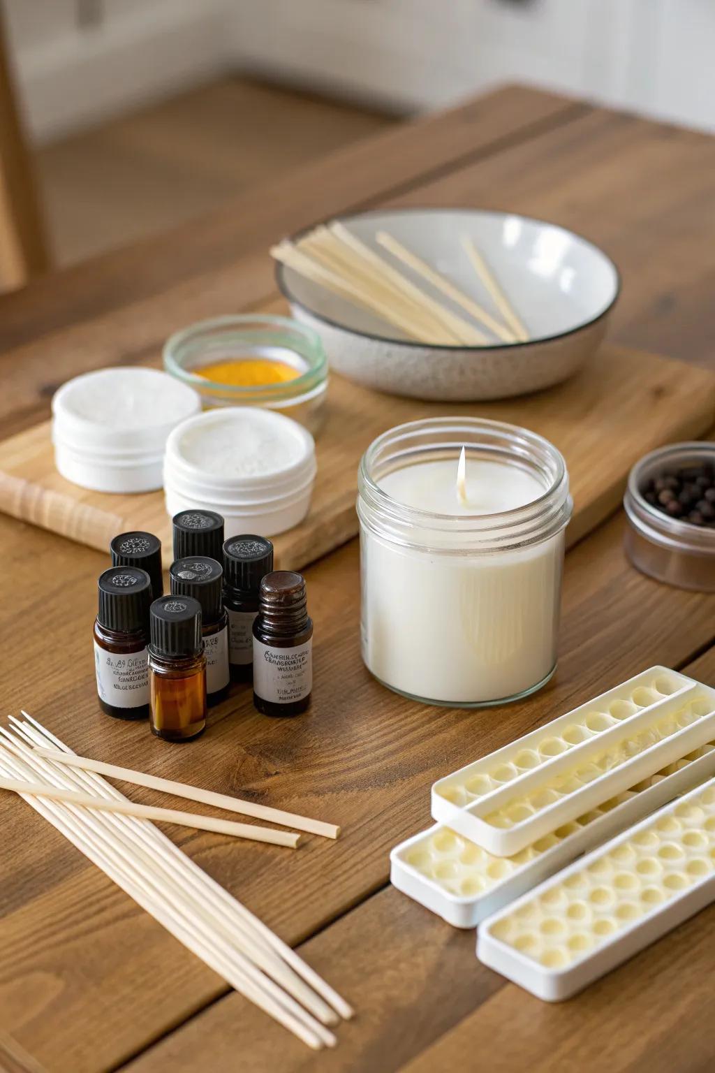 Craft an atmosphere using a candle-making package