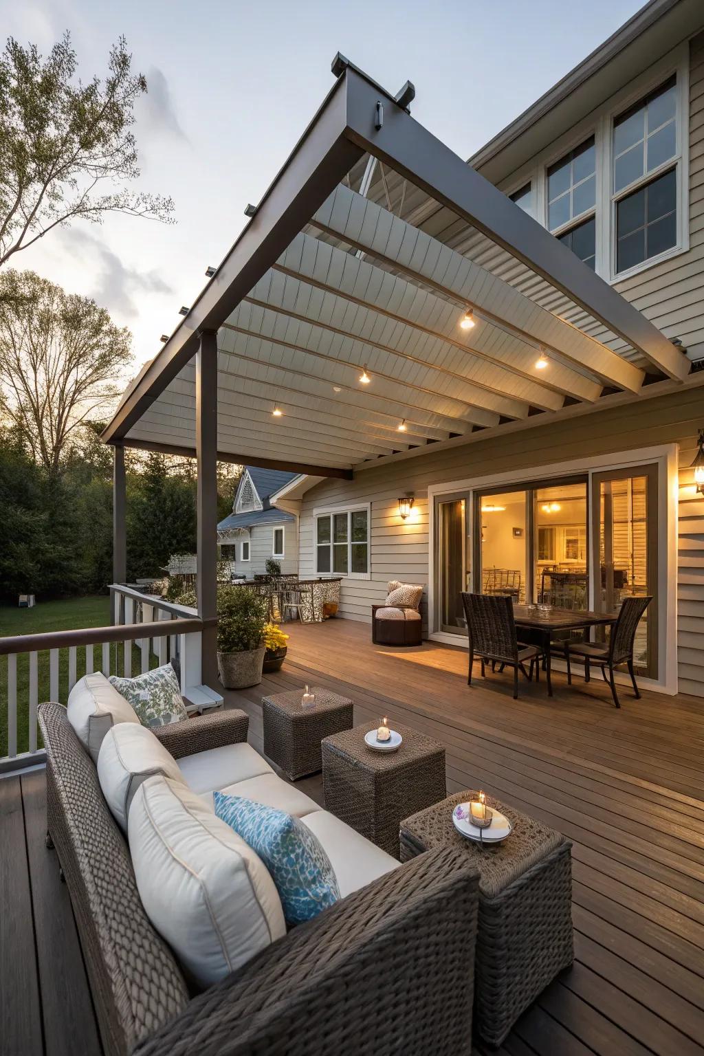 Roof extensions blend your deck with your home for seamless design.