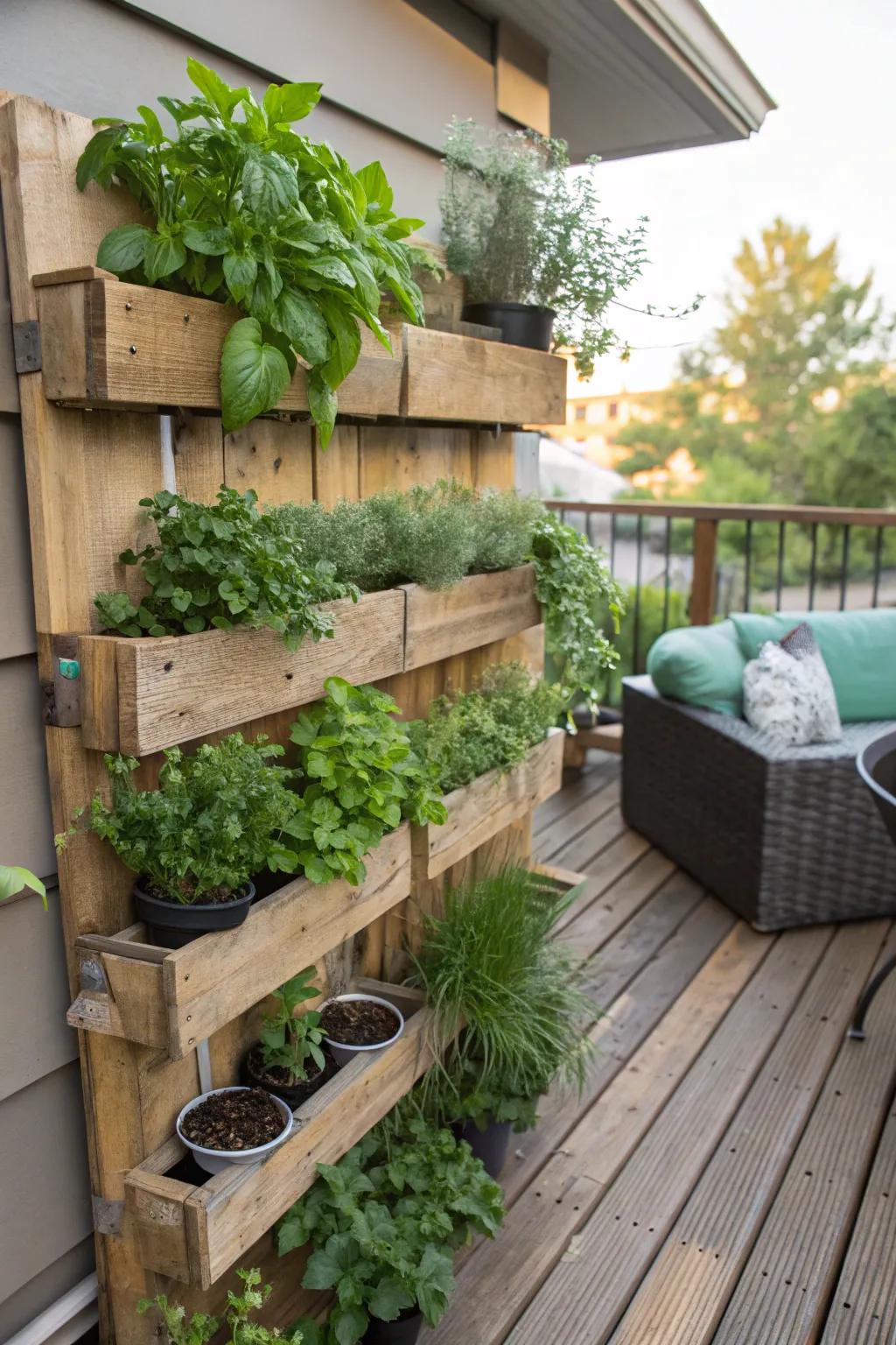 Create a budget-friendly vertical herb garden.