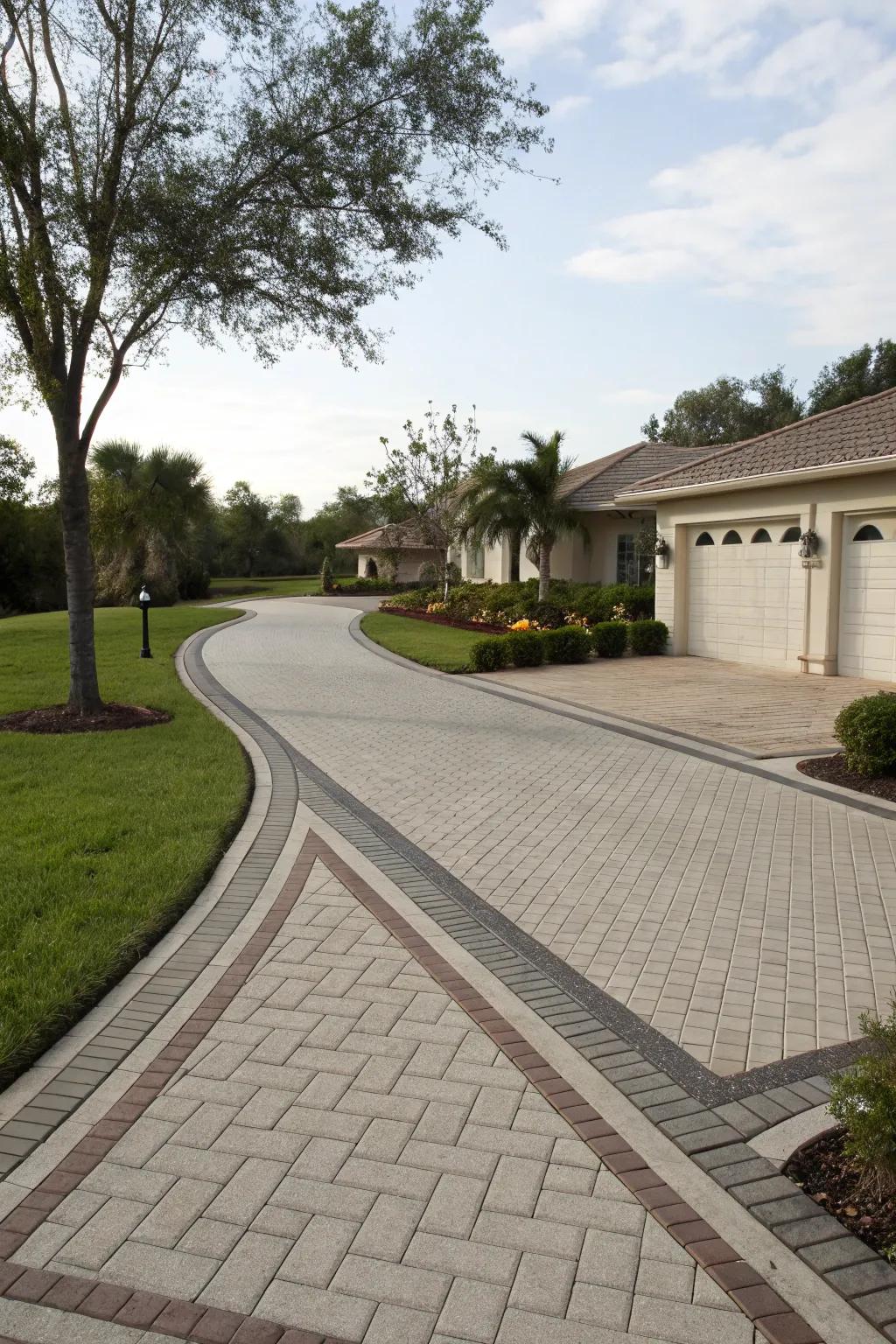 Raised edges add sophistication to your driveway.