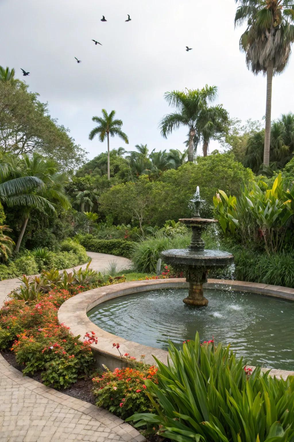 A water feature adds a calming element to your landscape.