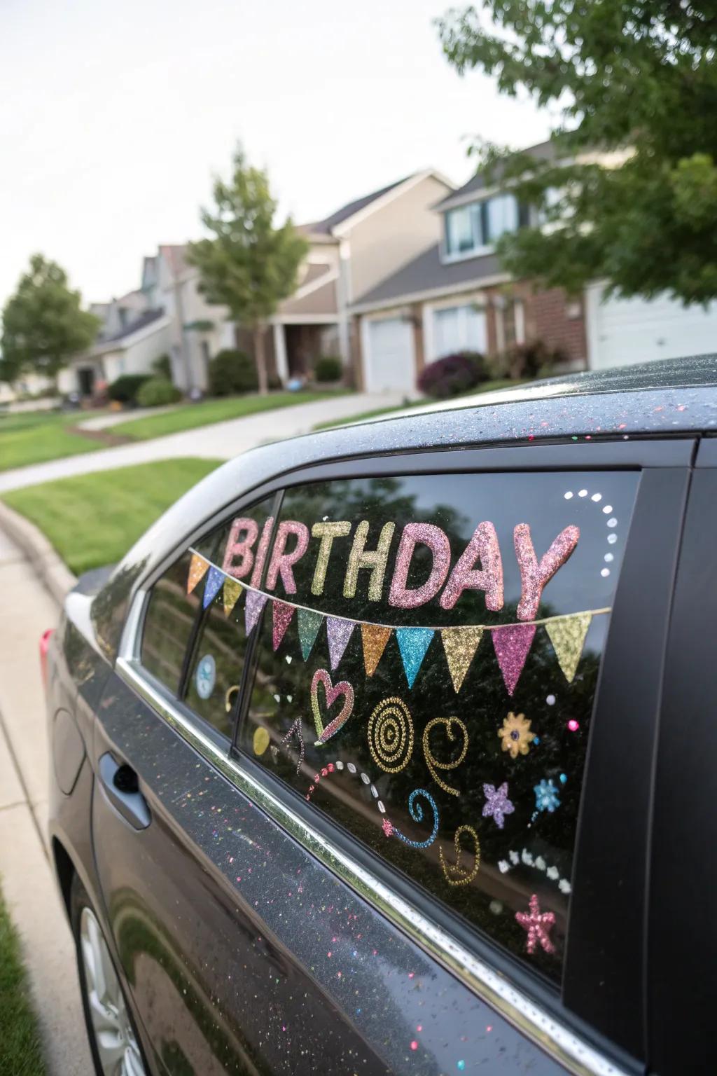 Glitter adds a dazzling touch to any birthday greeting.