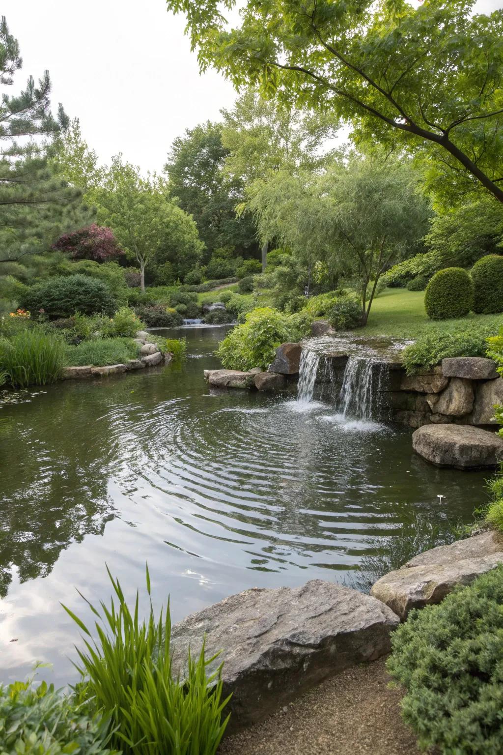 Water features introduce a comforting aspect to your outdoor space.