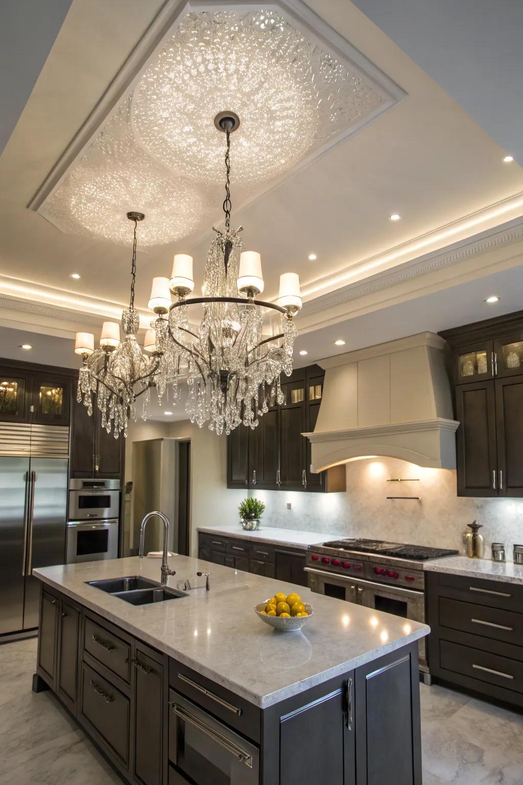 Enhance your kitchen's style with striking lighting fixtures.