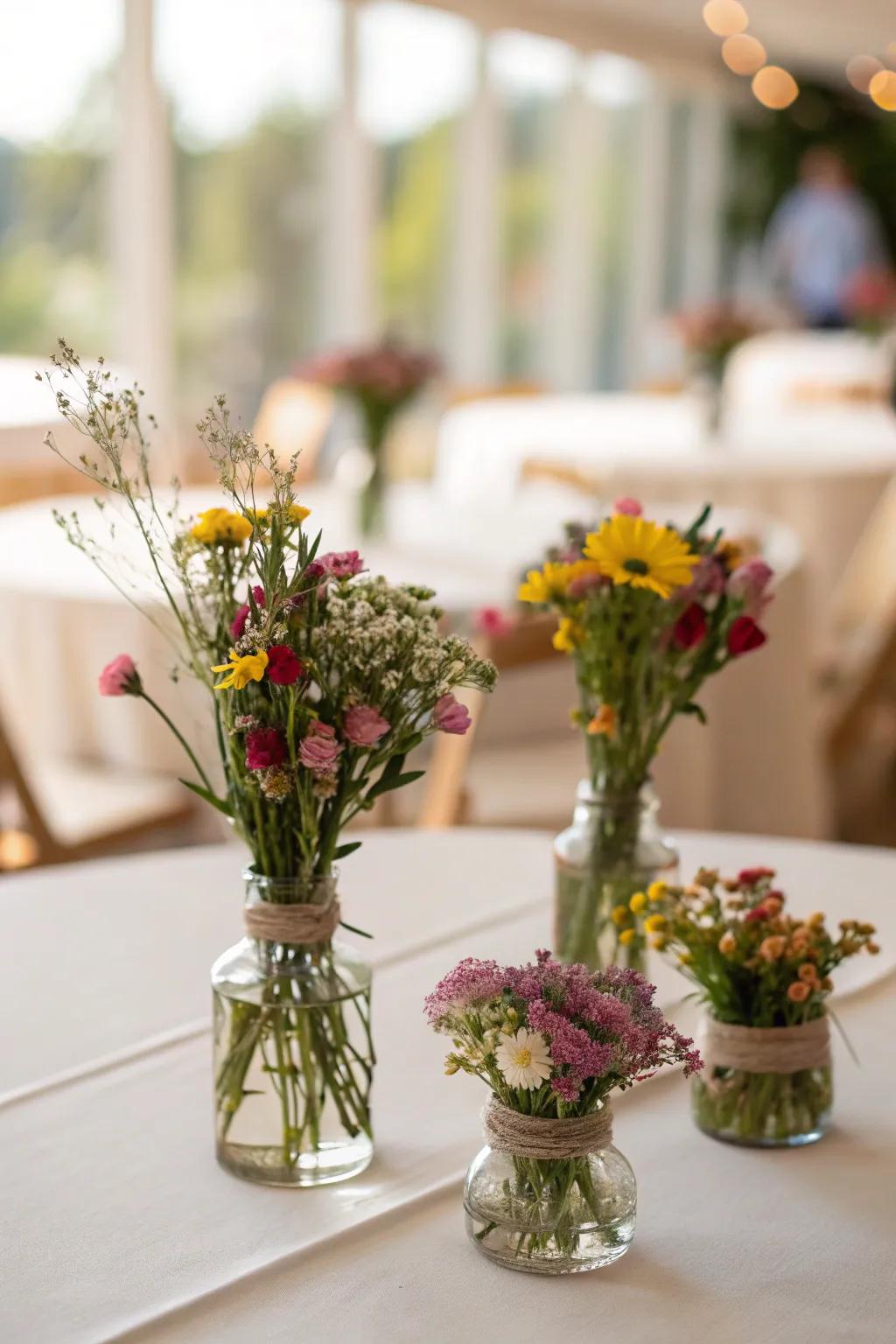 Elegant mini centerpieces for a touch of beauty.