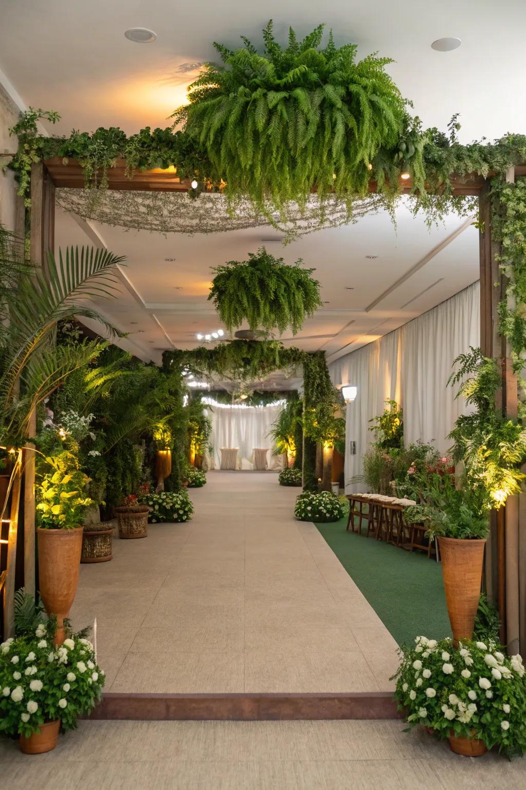 Lavish greenery conjures a fresh atmosphere.