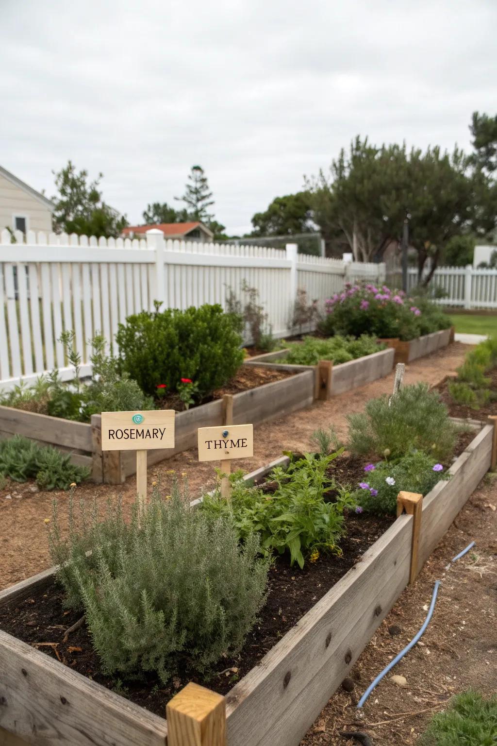 With a herb garden on the side of your house, you'll have fragrance and flavor right at your fingertips.