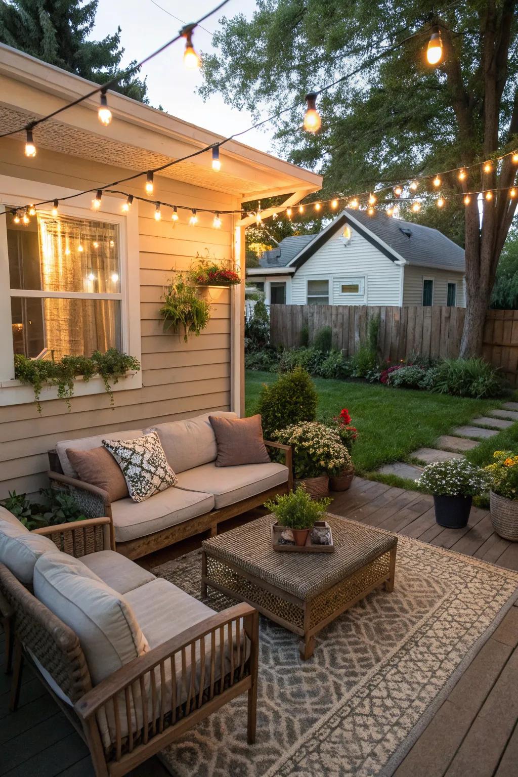 Outdoor areas can serve as extensions of indoor living spaces.