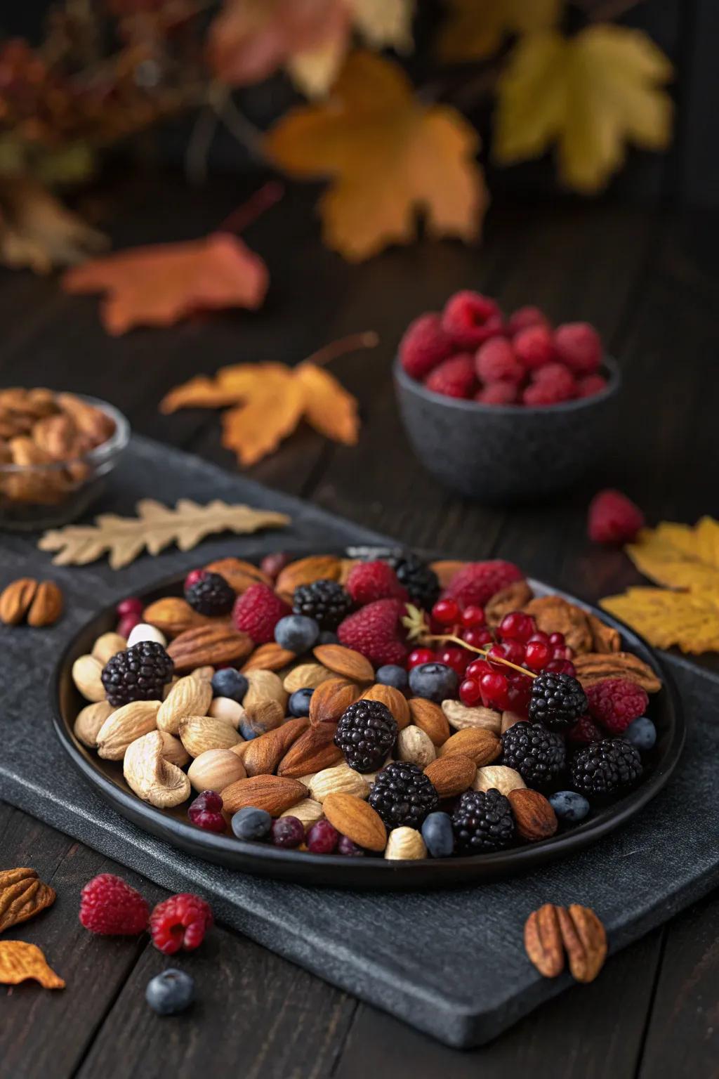 A chic nut and berry mix is great for parties.