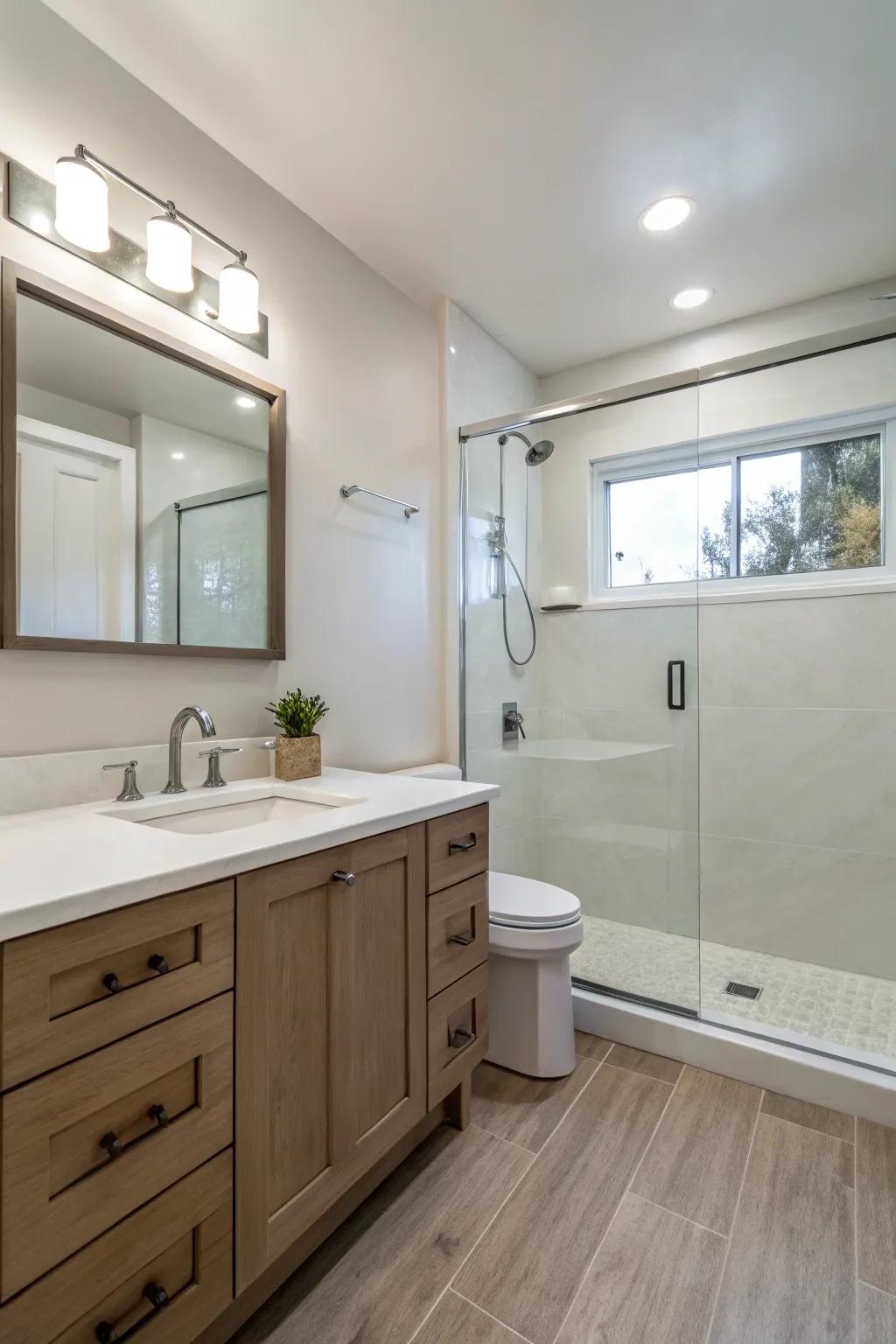 Zen minimalist bathroom design for a serene and restful space.