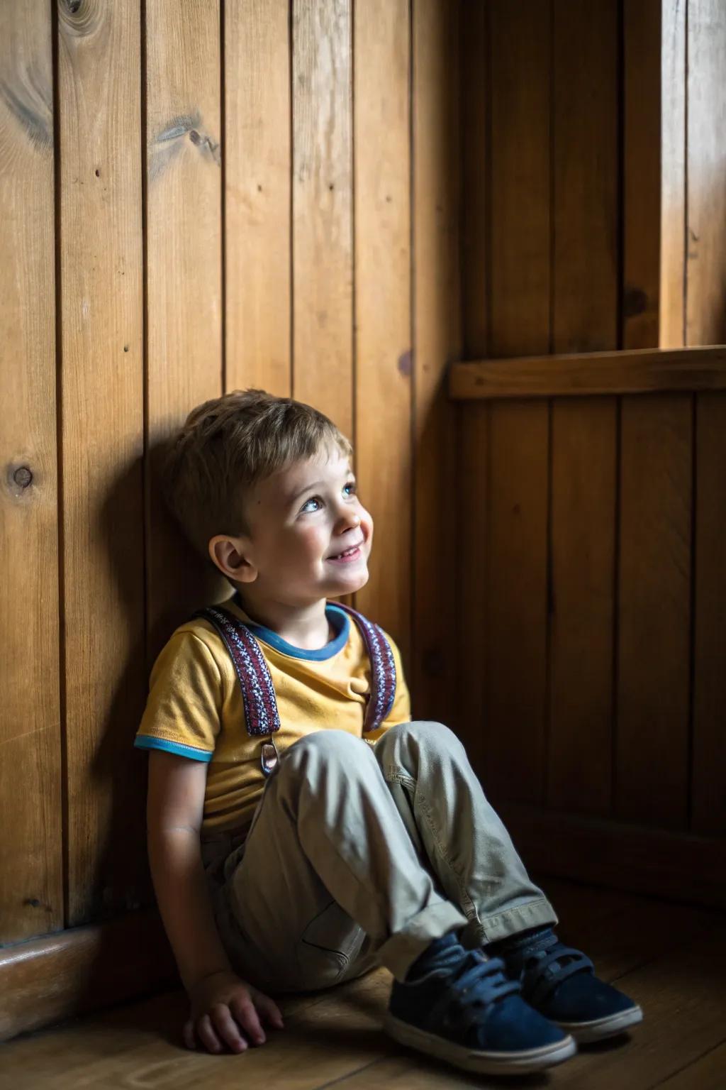 A wooden backdrop adds warmth and simplicity to photos.