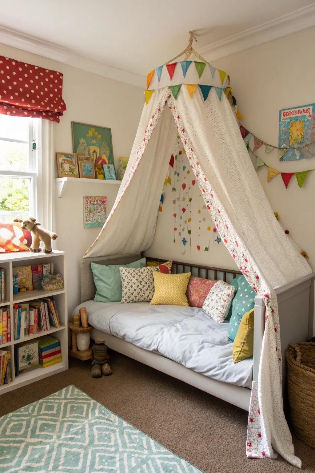 Spark imagination with a canopy over your daybed.