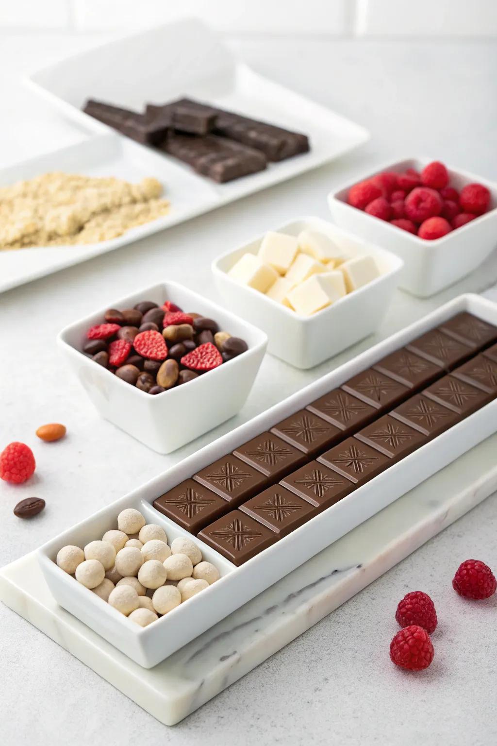 A minimalist candy bar that celebrates simplicity and elegance.