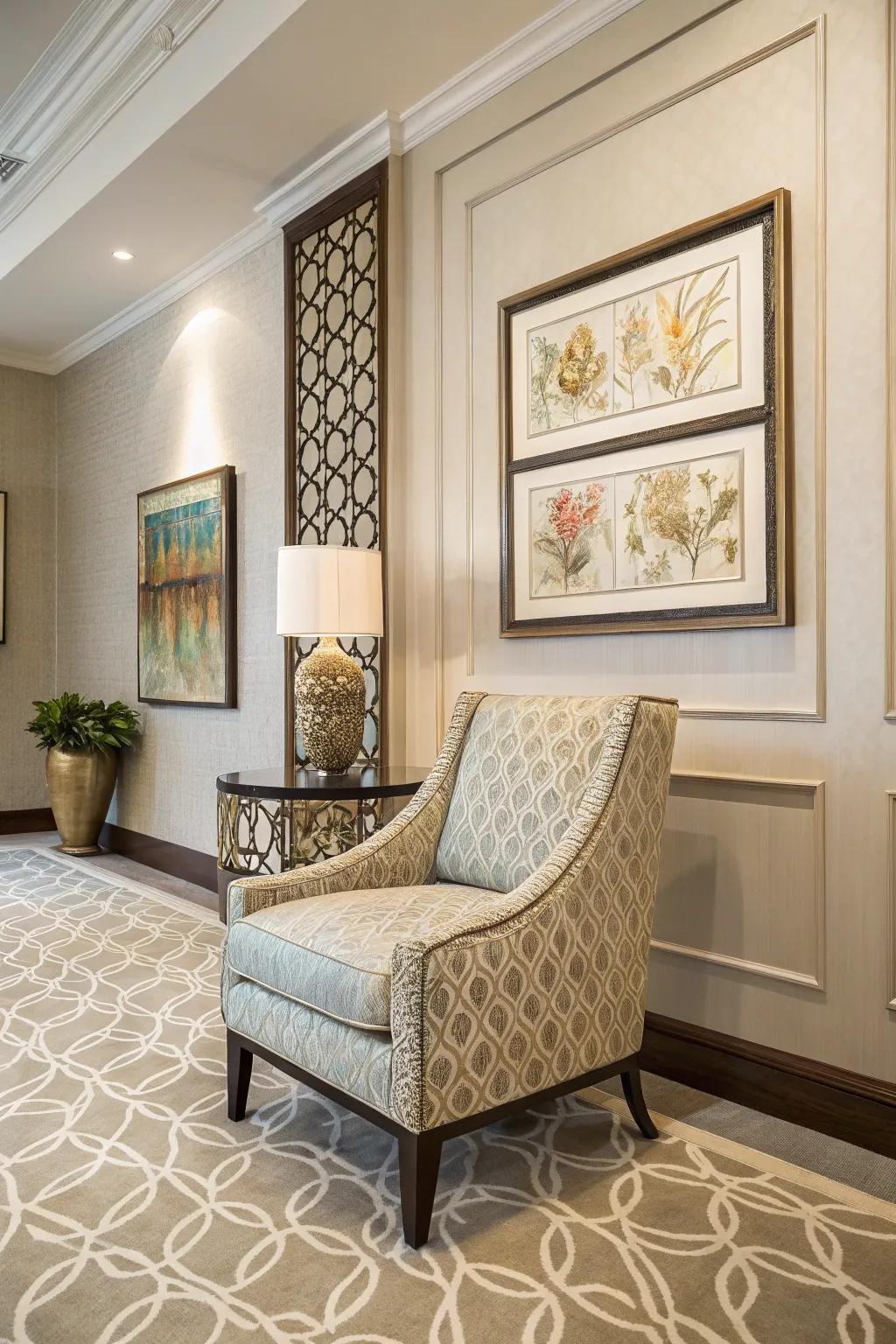 Create harmony by coordinating colors with decor elements.