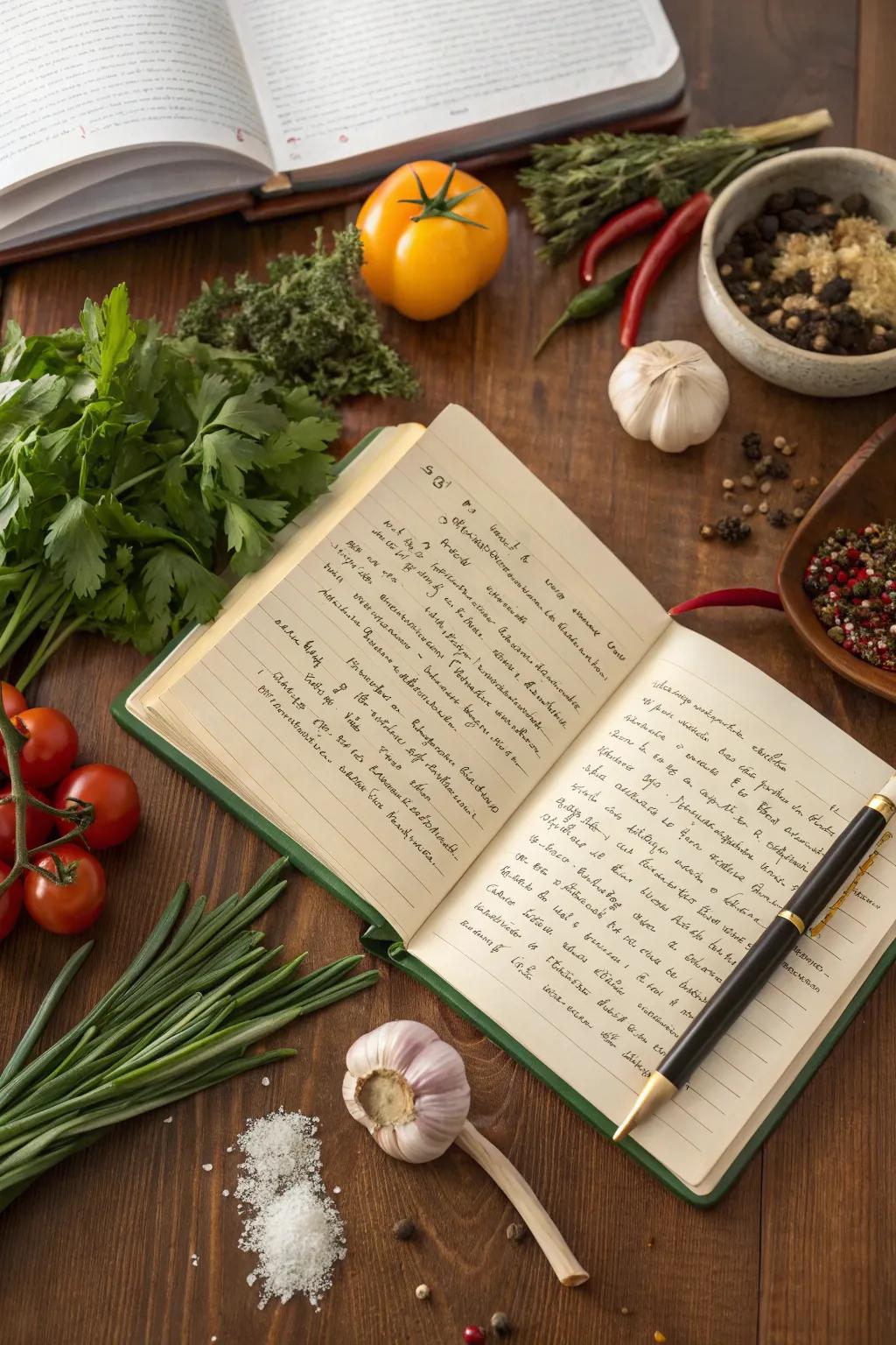 A customized recipe book full of family favorites
