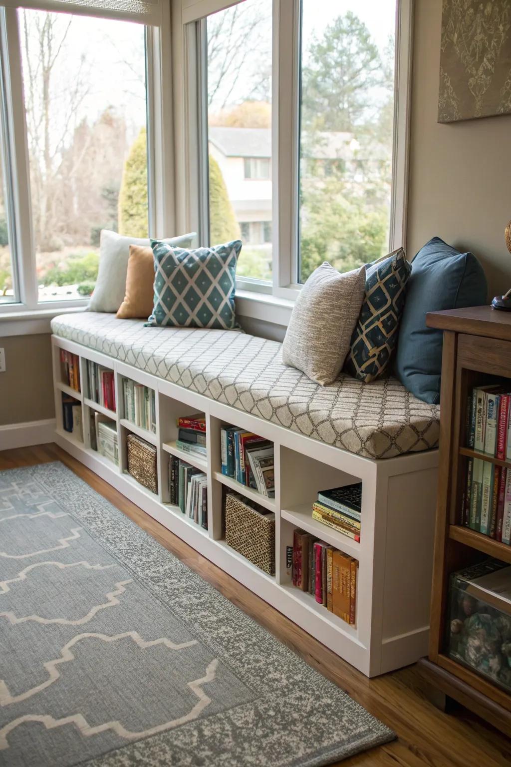 Furniture that has book storage built in helps you get the most out of your space.