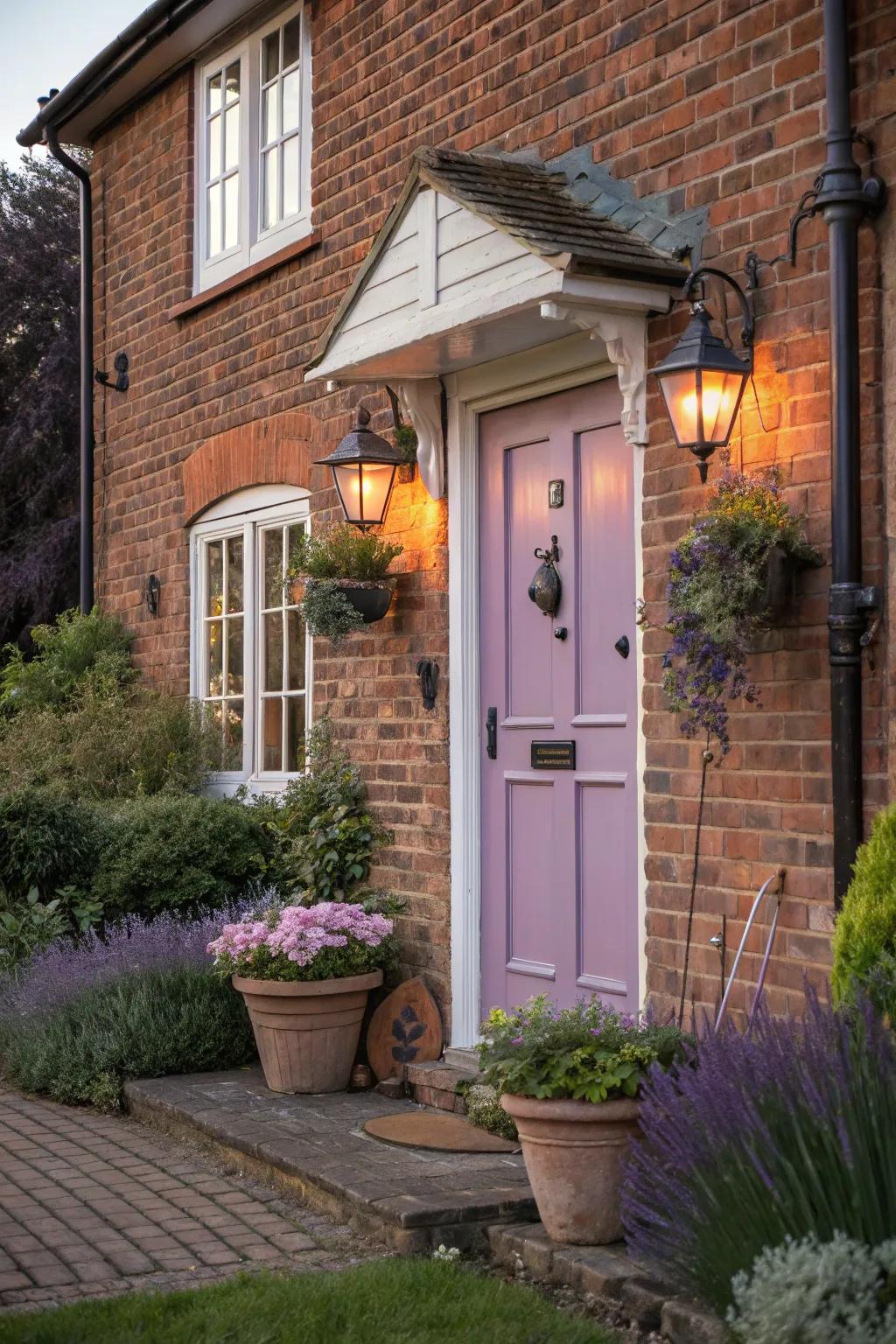 Whimsical charm with a lavender door.