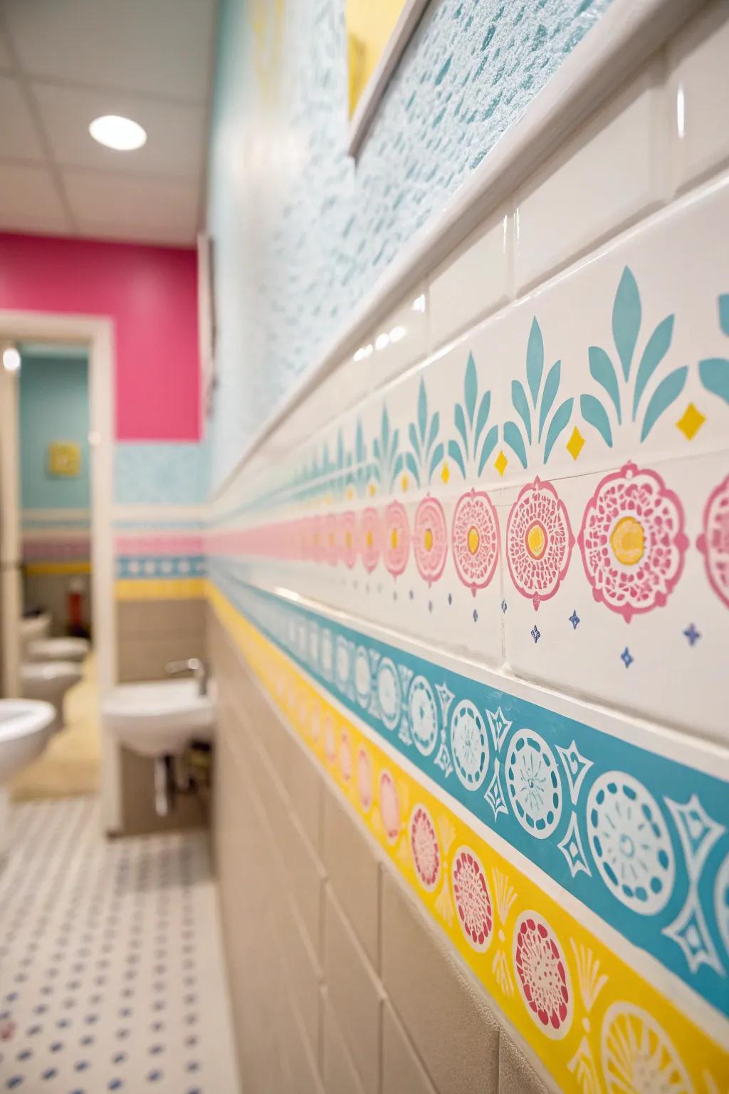 Colorful borders infuse joy and vibrancy into your home.
