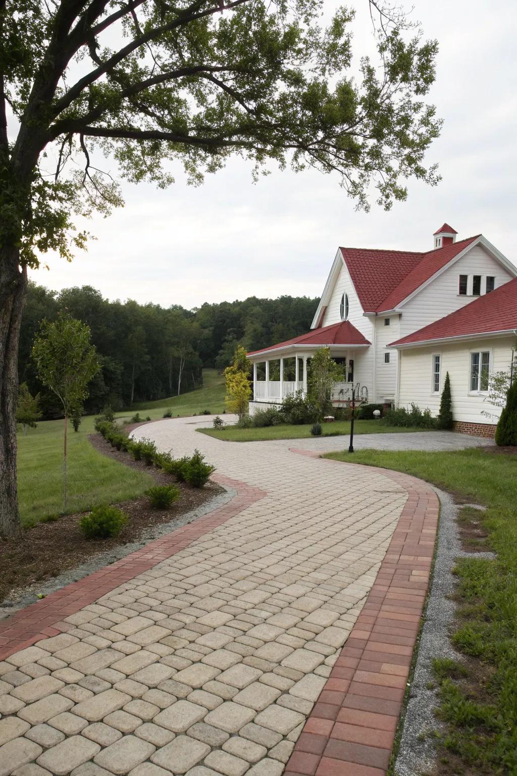 Classic brick tiles offer timeless charm.