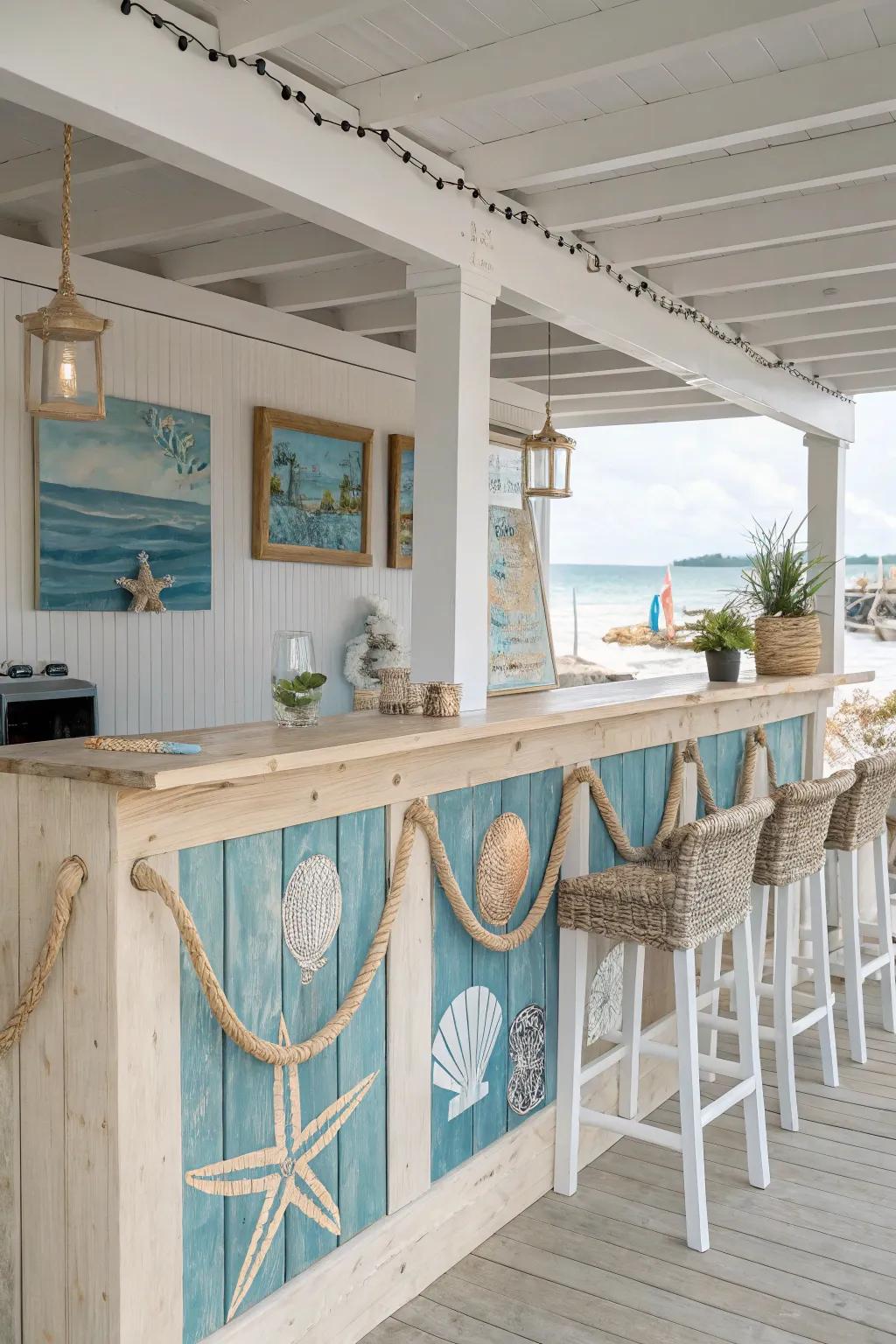 Coastal cool brings a seaside vibe to your bar.