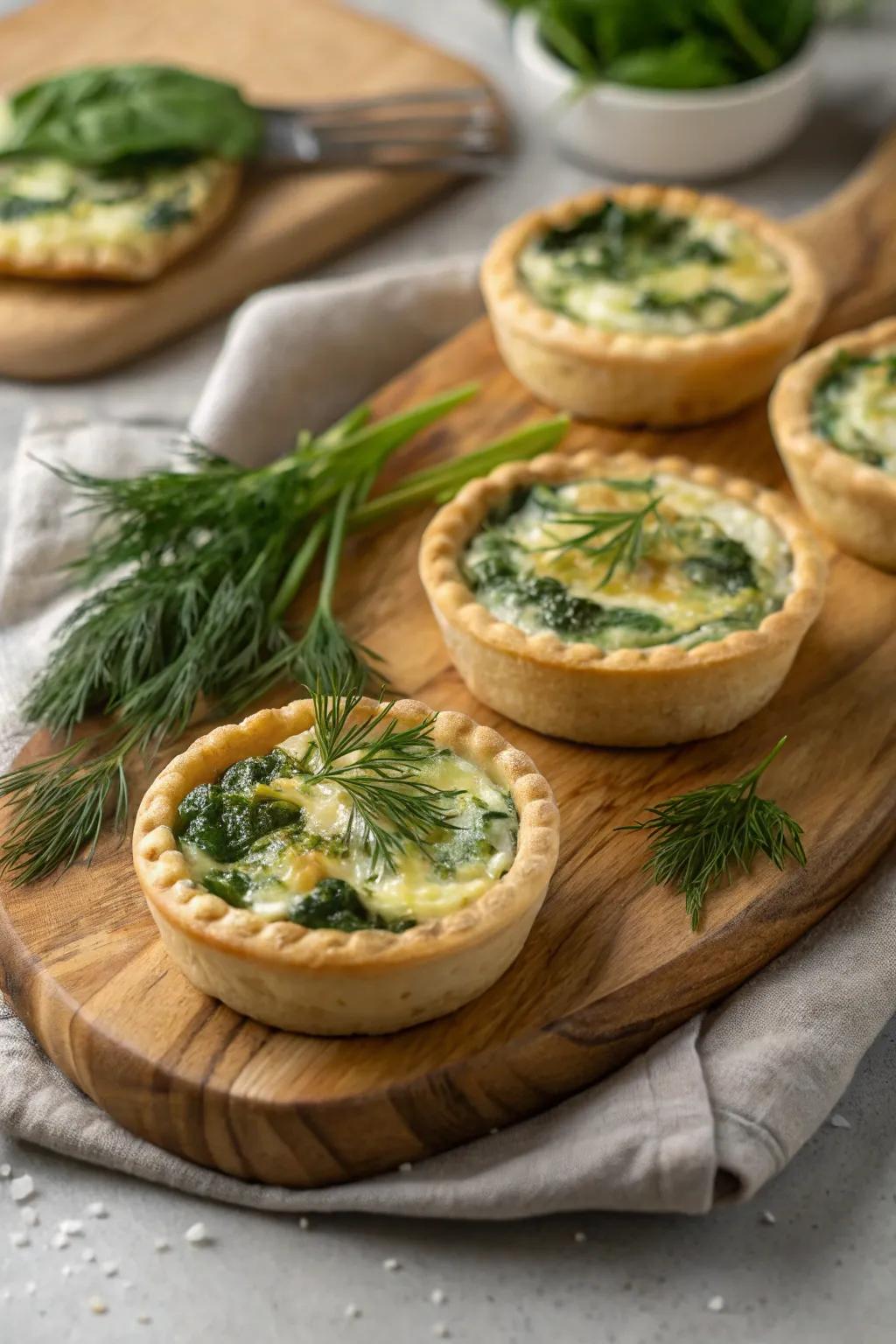 Mini quiches for a delightful savory treat.