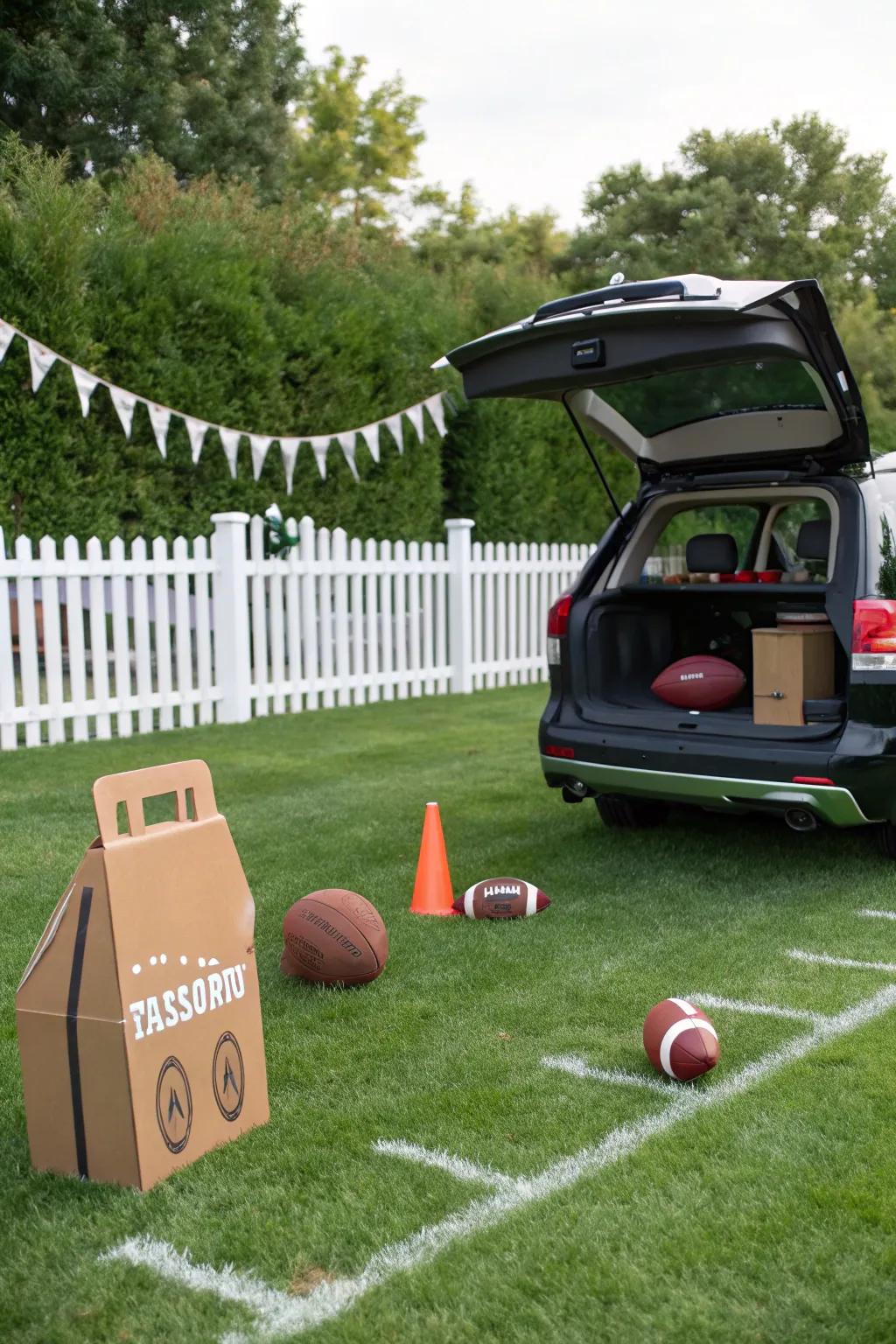 Get people involved with a simple and fun football toss game.