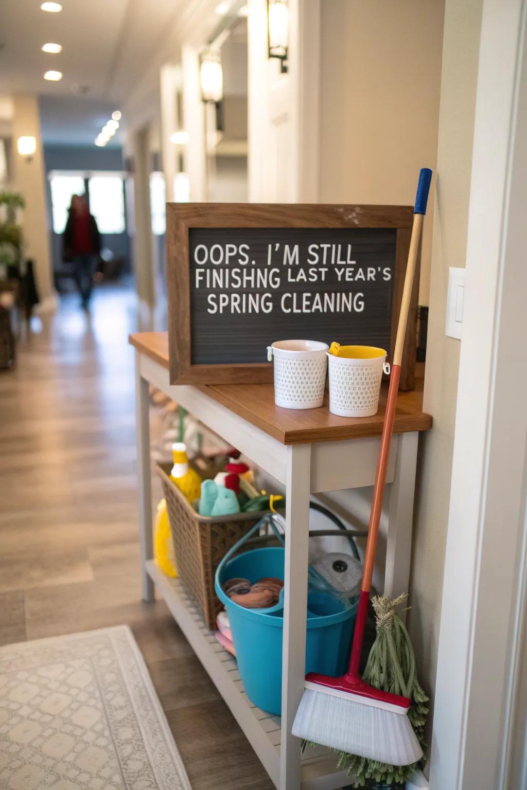 A humorous take on the endless task of spring cleaning.