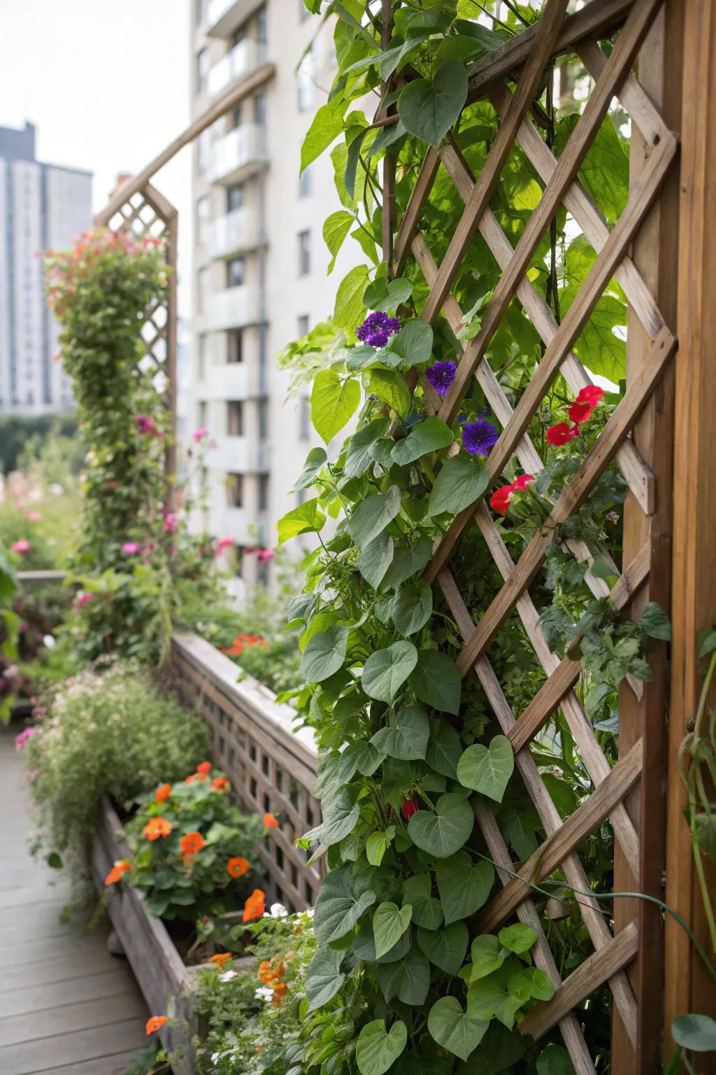 An innovative use of vertical space with a lush green wall.