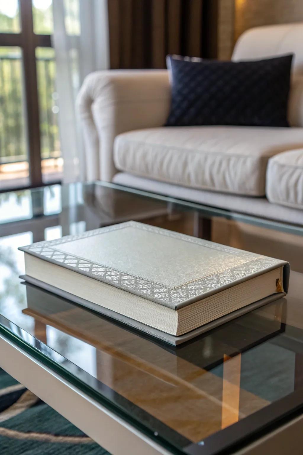 An artistic book that adds flair to any living room.