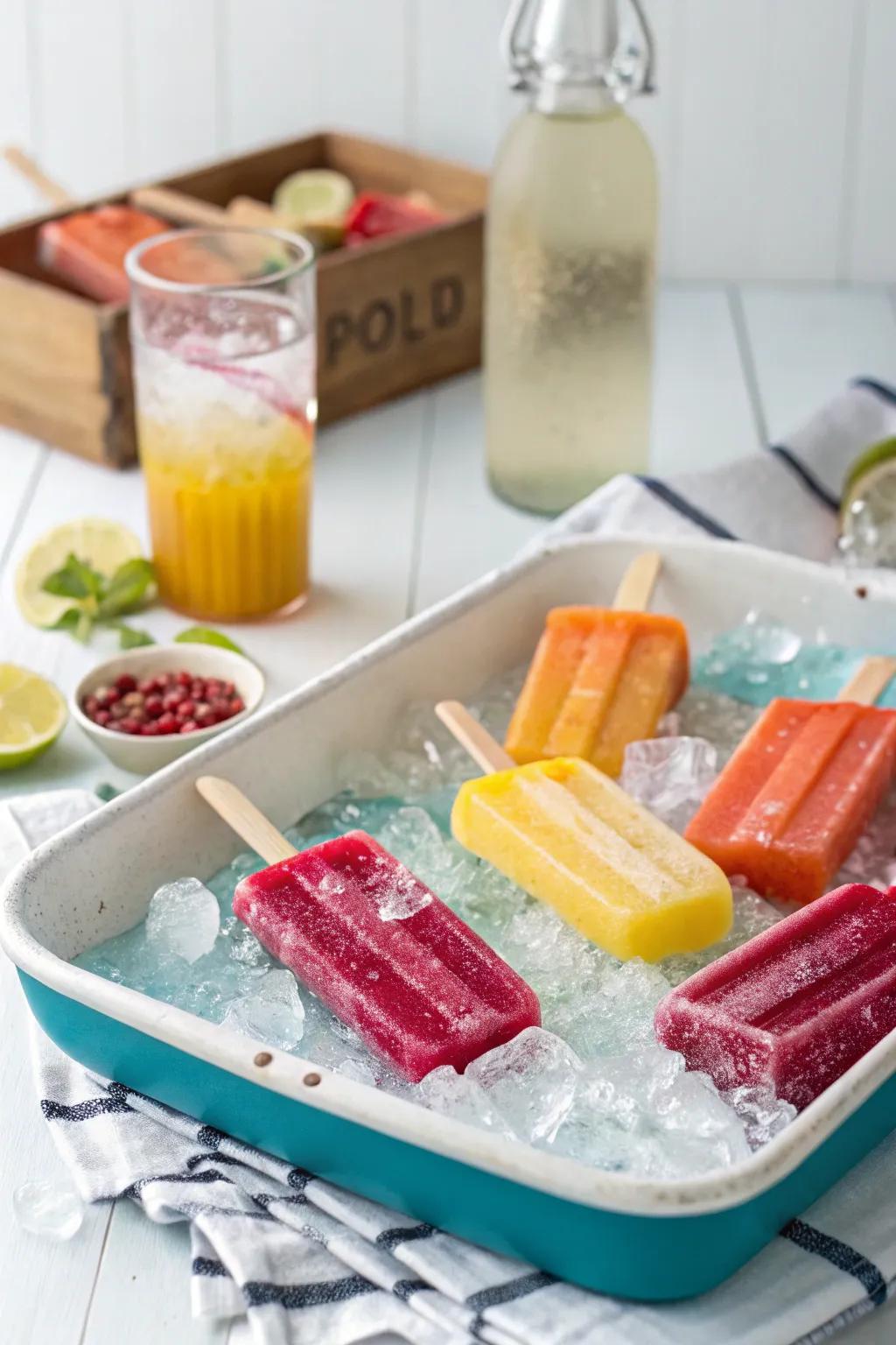 Cool down with boozy popsicles at your party.