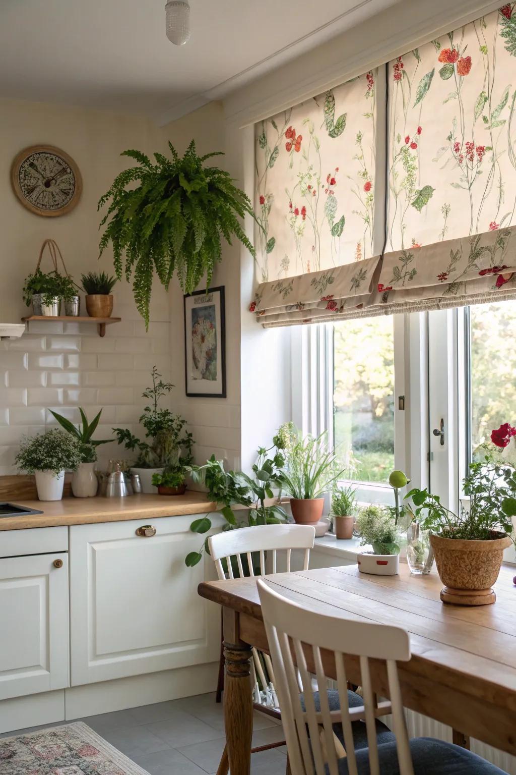Floral designs connect indoor and outdoor spaces.