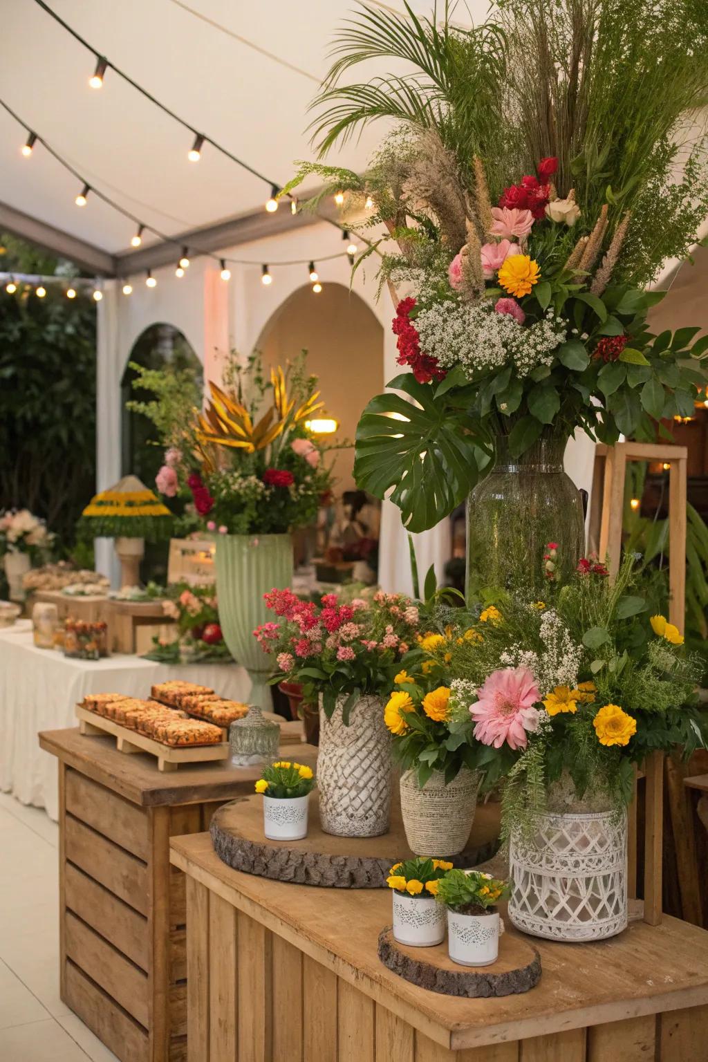 Natural elements like fresh flowers bring vibrancy to any gathering.