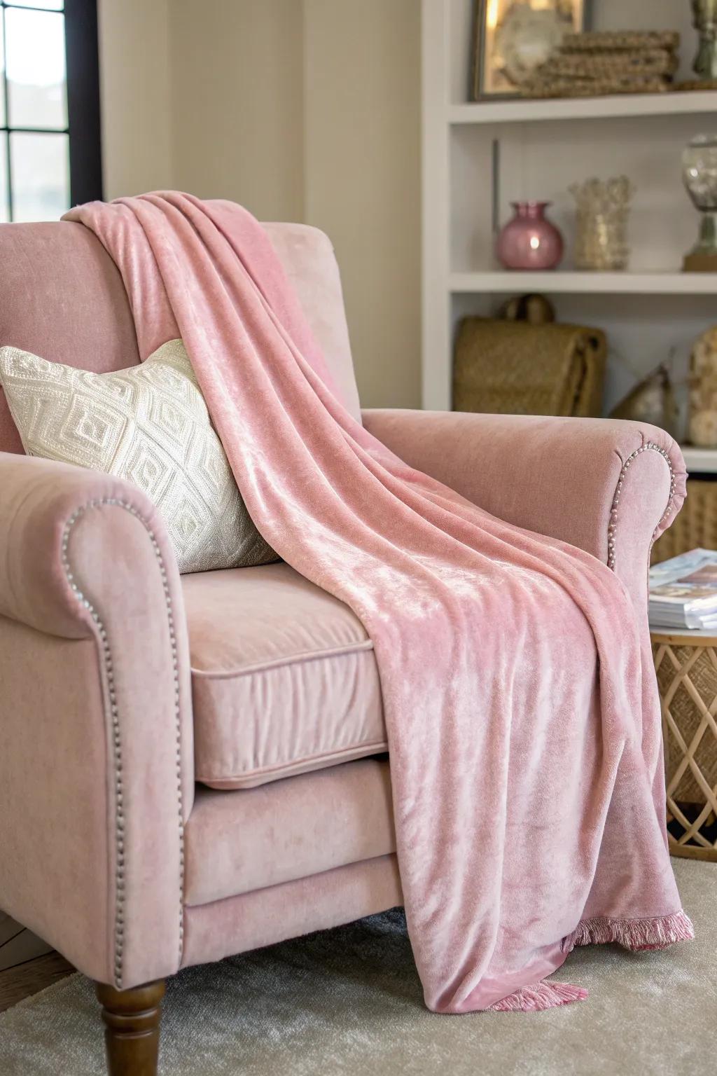 Pink accents that invite warmth and coziness.