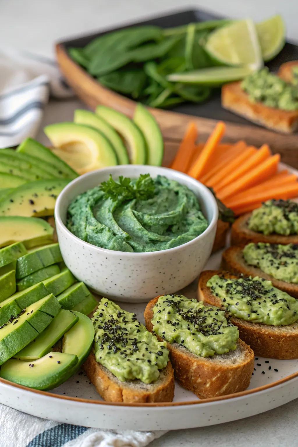 Delicious green snacks add a tasty twist to your festive spread.