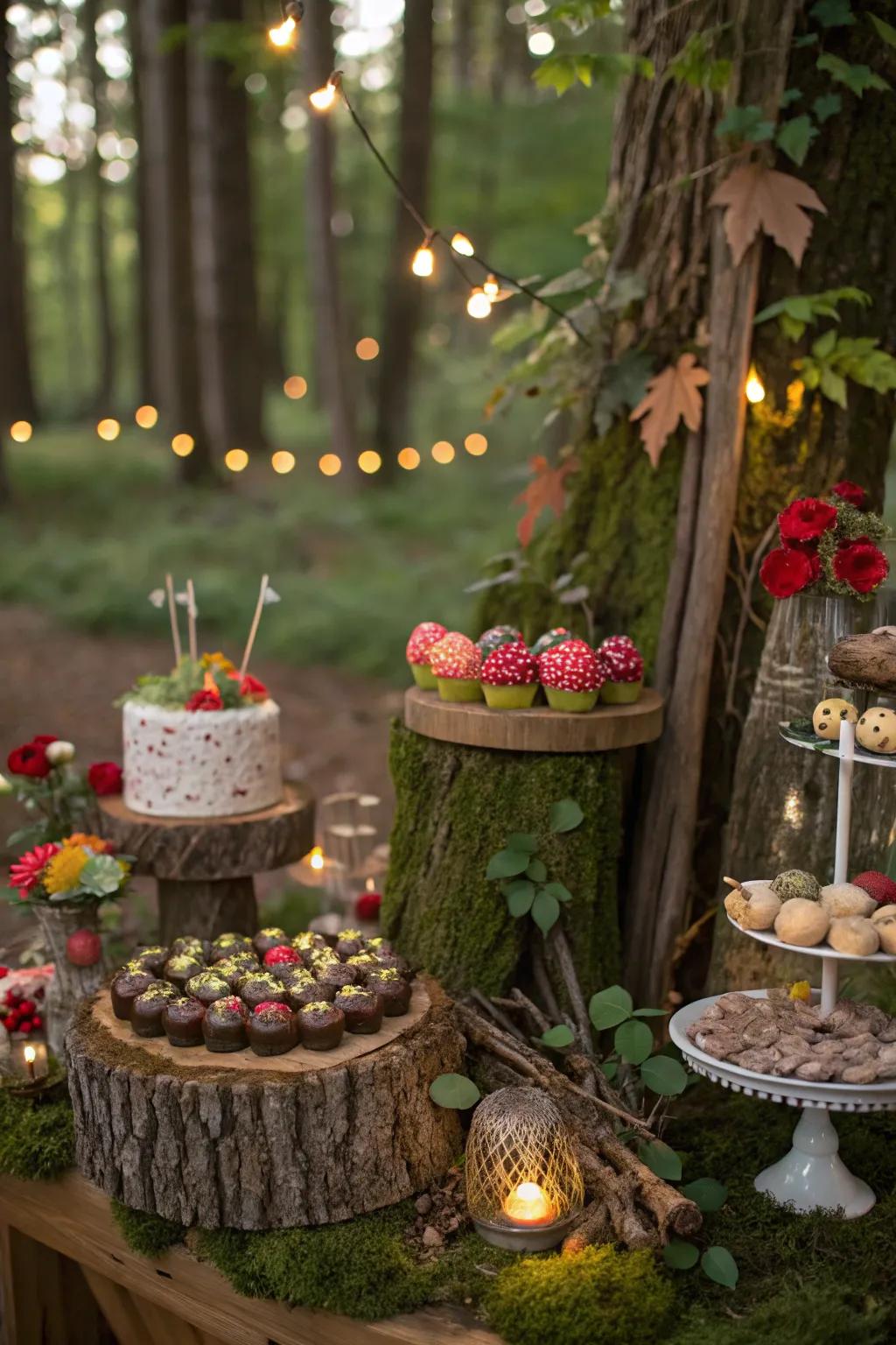 An enchanting candy bar that brings the magic of a fairytale forest to life.