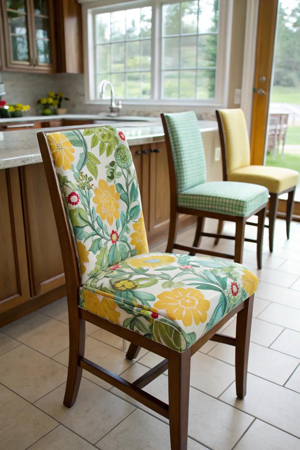 Outdoor fabrics can add durability and vibrancy.