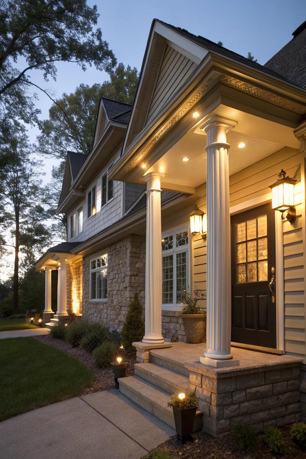 Showcase your home's architecture with column lighting.