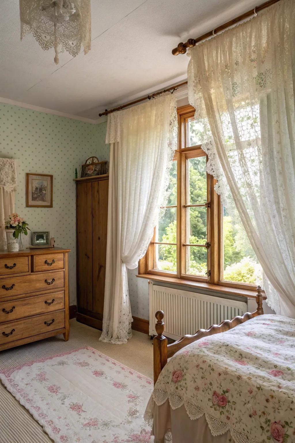 Vintage accents like lace edges add nostalgia and charm.