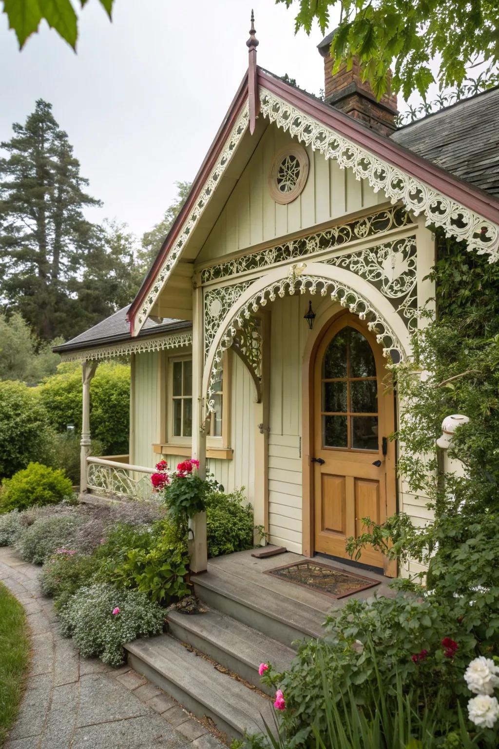 Distinctive architectural features imbue a cottage façade with character.
