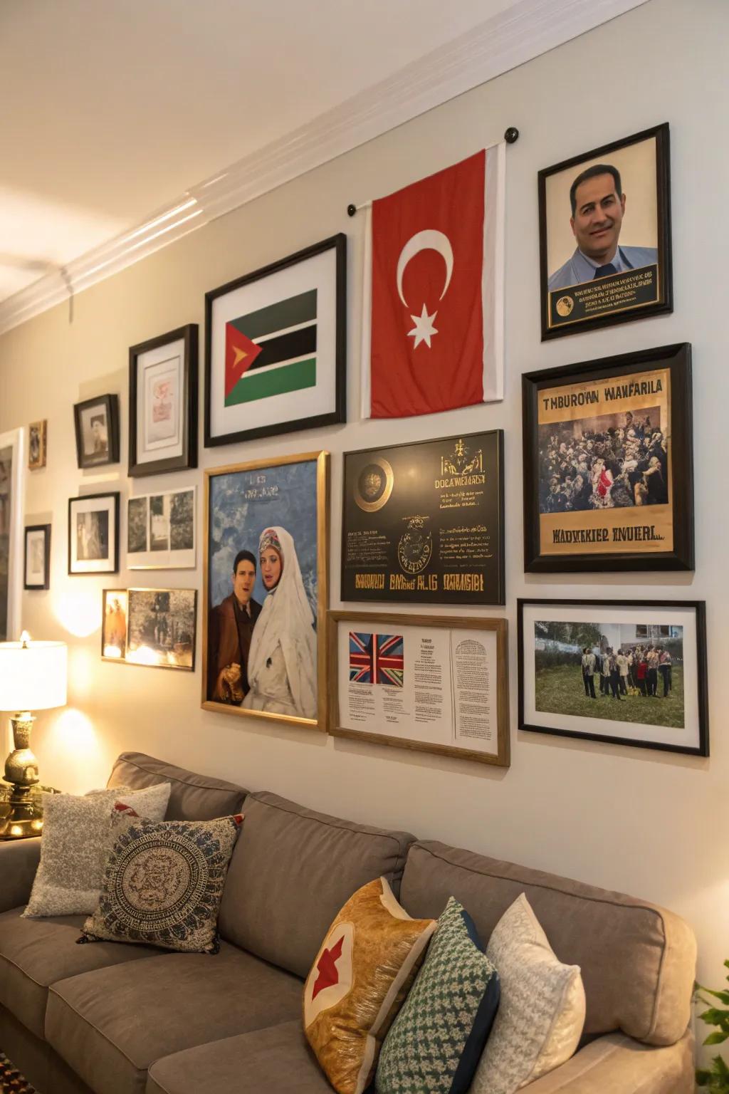 Personal heritage posters make family spaces unique.