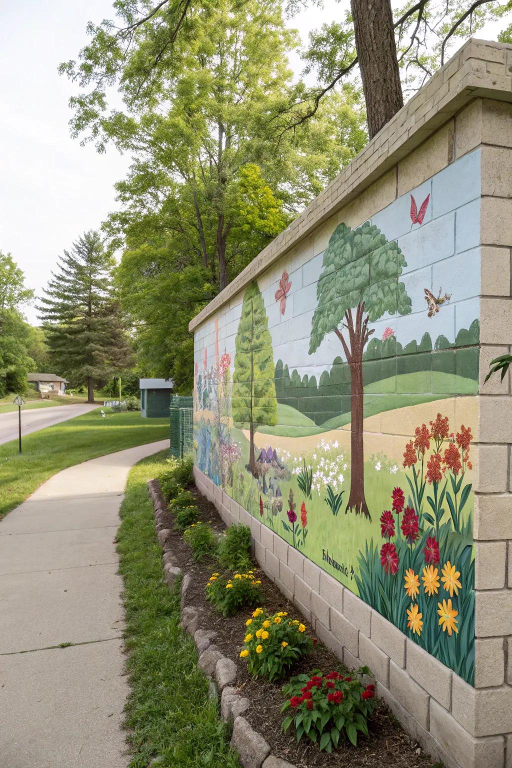 Murals transform structures into vibrant canvases of personal expression.