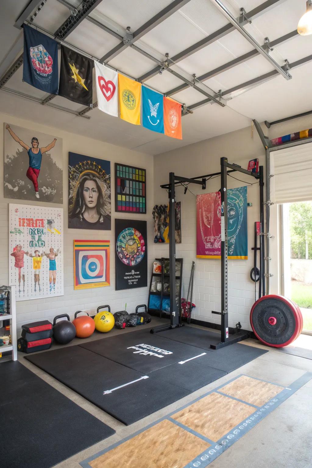 Personalized decor keeps your gym space motivating and unique.